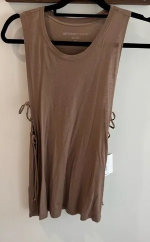 NWT Beyond Yoga Brown Side‎ Tie Tank Top XS thumbnail 1