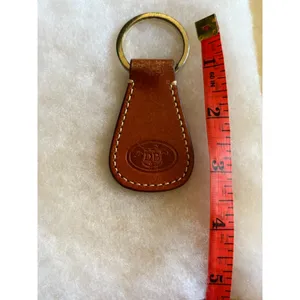 Dooney & Bourke Brown Gold Leather Keychain Ring Charm One Size thumbnail 4