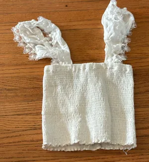 White smocked top thumbnail 1