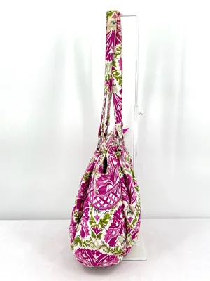 Vera Bradley Glenna Julep Tulip Pink Floral Quilted Cotton Shoulder Tote thumbnail 6