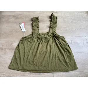 NWT 78 & Sunny Tank Top womens 2X SAGE‎ green Topanga Beach tank ruffle straps thumbnail 7