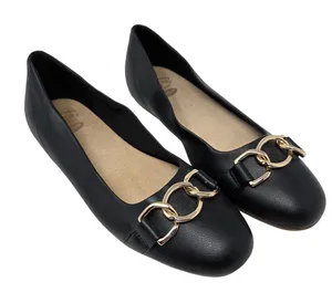 Dr. Scholl's Black Faux Leather Slip On Wexley Adorn Ballet Flats Size 7.5 M thumbnail 1
