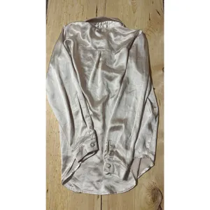 Princess Polly Champagne Satin Button Down Blouse‎ Long Sleeve Beige Size 6 thumbnail 5