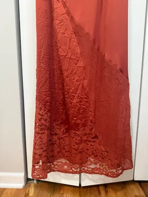 ASOS Cowl Neck Maxi Dress with Lace-Detail - Rust (Size 10) thumbnail 6