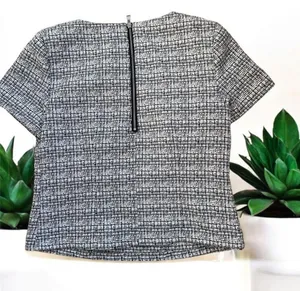 Express NWT Black & White Tweed Top XS thumbnail 2