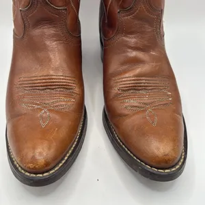 VTG. ACME Avoniti Hypalon Oil Resistant‎ Brown Leather Cowboy Boots SZ 7.5 thumbnail 2