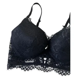 & Other Stories Black Lace Rhinestones Push Up Bra Women Size 34D | 52-16 thumbnail 5