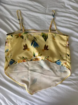 Rachel Zoe Yellow Floral Bandana Style Spaghetti Strap Top thumbnail 2