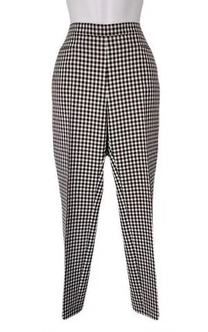 Akris Punto Black and White Gingham Print Pants, Size 6 thumbnail 1