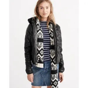 Abercrombie & Fitch Lightweight Hooded Puffer Jacket Womens S Black Packable thumbnail 14