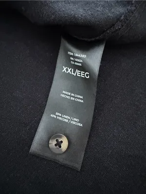Well Worn Black Linen Blend Oversized Shirt Dress Pockets XXL thumbnail 3