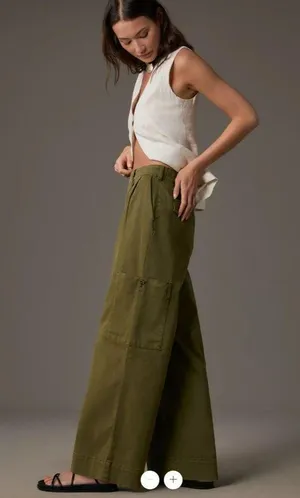 Anthropologie Pilcro Pleated Wide-Leg Cargo Pants thumbnail 4
