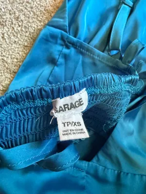 Garage Blue Satin Crop Tank Top thumbnail 4