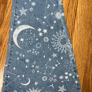 Super Cool Juny Celestial Whimsigoth Flare Jeans! Blue Size 28 thumbnail 7