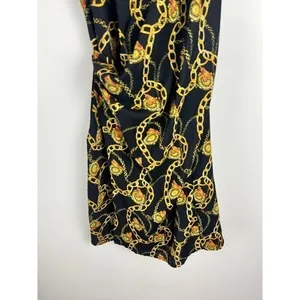 ASTR‎ The Label Mini Dress Chain Reaction Black Gold Chain Print Tie Back Small thumbnail 13