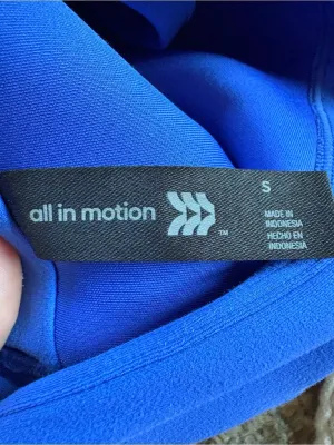 All in Motion Everyday Soft Light Support Piped Midline Sports Bra Blue Small thumbnail 4