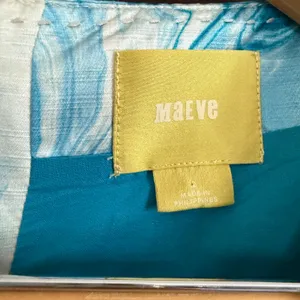 MAEVE | Marbled Waters Blue and White Silk Cotton Blend Shift Dress | 2 thumbnail 6