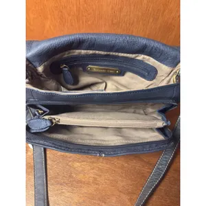 Coldwater Creek Dusty Blue Leather Flap Crossbody Bag Soft Pebbled Adjustable Strap thumbnail 11