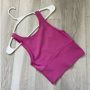 Lululemon Longline Tank power pivot ribbed womens Pink (size 4) workout outdoor thumbnail 1