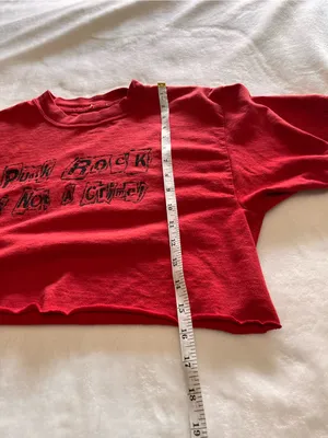 Punk Rock Is Not A Crime Red Cropped Tee Unisex T-Shirt Adult Sz M GUC thumbnail 5