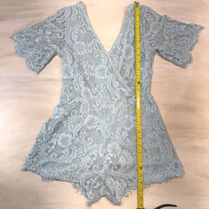 Altard State Sage Green Lace Romper Womens S Open Back Cottagecore Bridal Boho‎ thumbnail 10