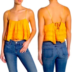 NWT Free People “Home Again” Cami size Large color Orange thumbnail 2