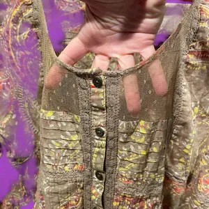 Cute boho western lace mesh paisley lightweight button front blouse festival Y2K thumbnail 5