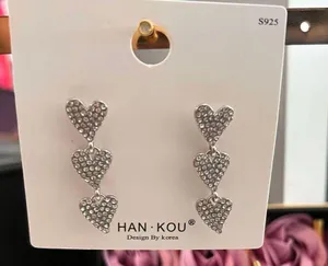 925 Silver Plated Heart Earrings thumbnail 3