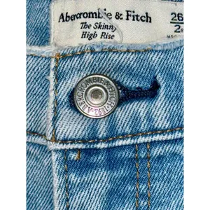 Abercrombie & Fitch The Skinny High Rise Blue Denim Distressed Jeans Size 26 2 R thumbnail 5