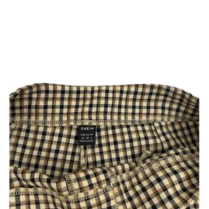 SHEIN Retro Brown Plaid High Rise Checkered Wide Leg Loose Pants Size Women's 6 thumbnail 4
