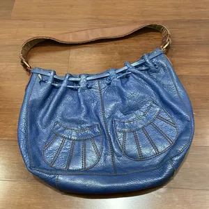 Lucky Brand Dark Blue Leather Shoulder bag thumbnail 1