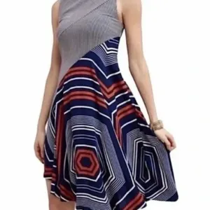 ✨Maeve Anthropologie Cameron assymetric swing Sz Medium dress✨ thumbnail 3