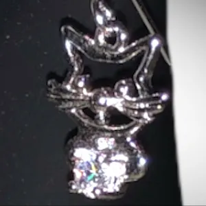Cute silver little kitty cat earrings Silver thumbnail 5
