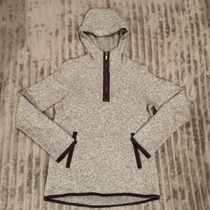 Lululemon Fleece and Thank You Pullover Hoodie Half Zip Heathered‎ Grey Size 6 thumbnail 2