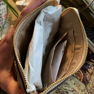 Authentic COACH Signature Coated leather PEAR zip top wristlet thumbnail 7