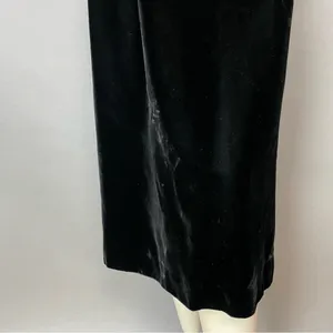 Vintage Velvet Skirt‎ Gathered Waistband Black Midi Straight Michelle Stuart thumbnail 5