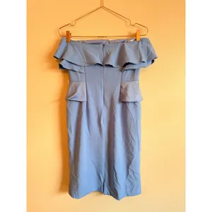 Alexia Admor Dress Women 6 Blue Strapless‎ Ruffle Peplum Sheath Cocktail Party thumbnail 4