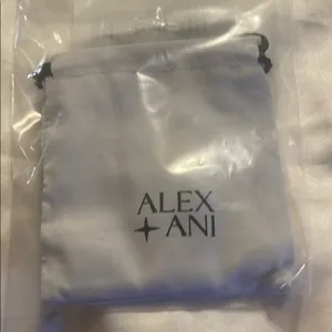 Alex and Ani Gold Open Cuff Bracelet with Dark Bead Accents thumbnail 2