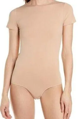 SKIMS Essential T-Shirt Thong Bodysuit in Sandstone Large/X-Large thumbnail 1
