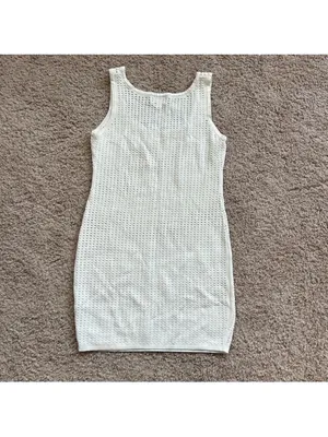 Superdown Talulah White swimsuit Cover up Knit Mini size M thumbnail 5