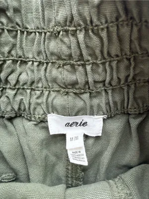 Aerie Babewatch High Waisted Pull-On Shorts size M Olive Green thumbnail 6
