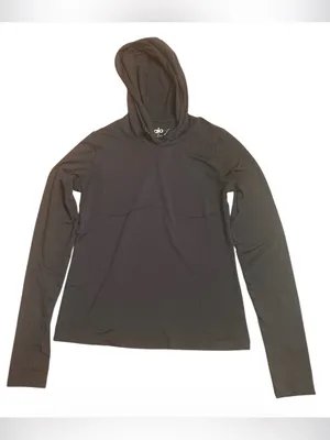 ALO Alosoft Hooded Runner Black Lightweight Hoodie thumbholes black Size M EUC thumbnail 2