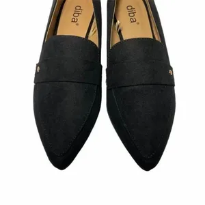 New Without Tags Diba Black Pointy Toe Slip On Faux Suede Loafers Sz 5.5 M thumbnail 3