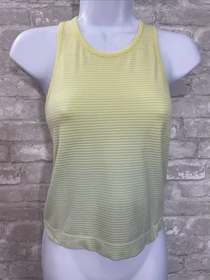 Athleta Yellow Striped Limitless Tank Top thumbnail 1