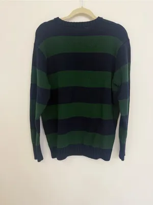 Brandy Melville Striped Crewneck Sweater - Navy & Dark Green thumbnail 2