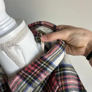 Free People Peplum Flannel Button Up Blouse Holiday Playful Boho Size Medium thumbnail 5