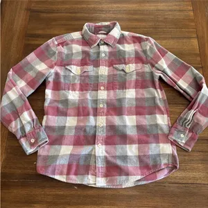 American Eagle Women's Super Soft Pink and Gray Flannel Size Small thumbnail 1