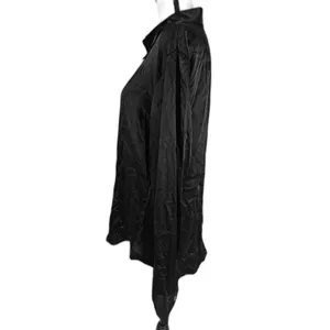 Womens Andres Silk Button Down Shirt Black Size L thumbnail 3