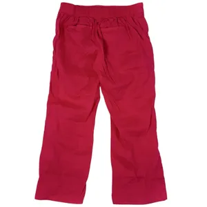 Anthropologie Cartonnier Linen Crop Wide Leg Pants Small Pink Mid Rise Pull On thumbnail 3