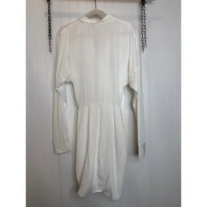 NWOT Lulus Charming Confidence White Collared Button-Up Mini Dress Size Large thumbnail 4